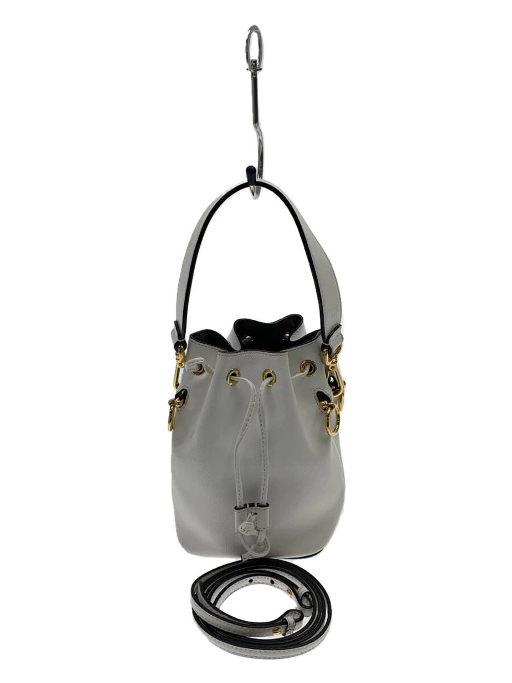 Fendi Montresor Shoulder Bag Leather White